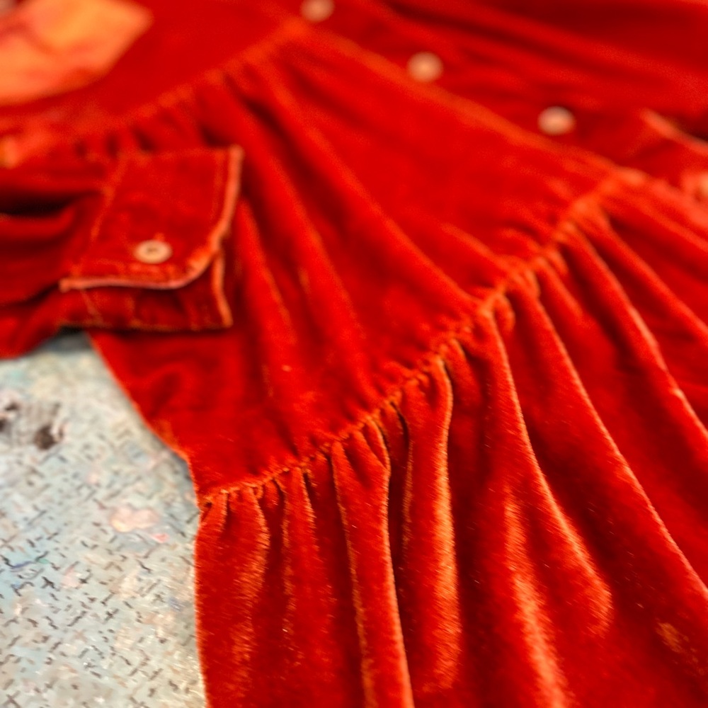 Rusty Velvet Prairie Dress - Picture 6 of 11